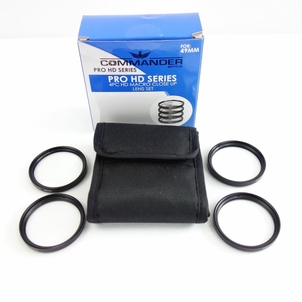 Commander Optics Pro HD Series 4 Pc HD Macro Close Up Lens Set +1‎ +2 +4 +10